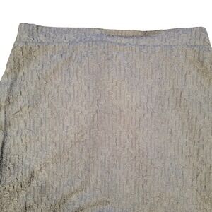 Melloday Textured Midi Skirt Pockets Elastic Waist Casual‎ Gray M NWT